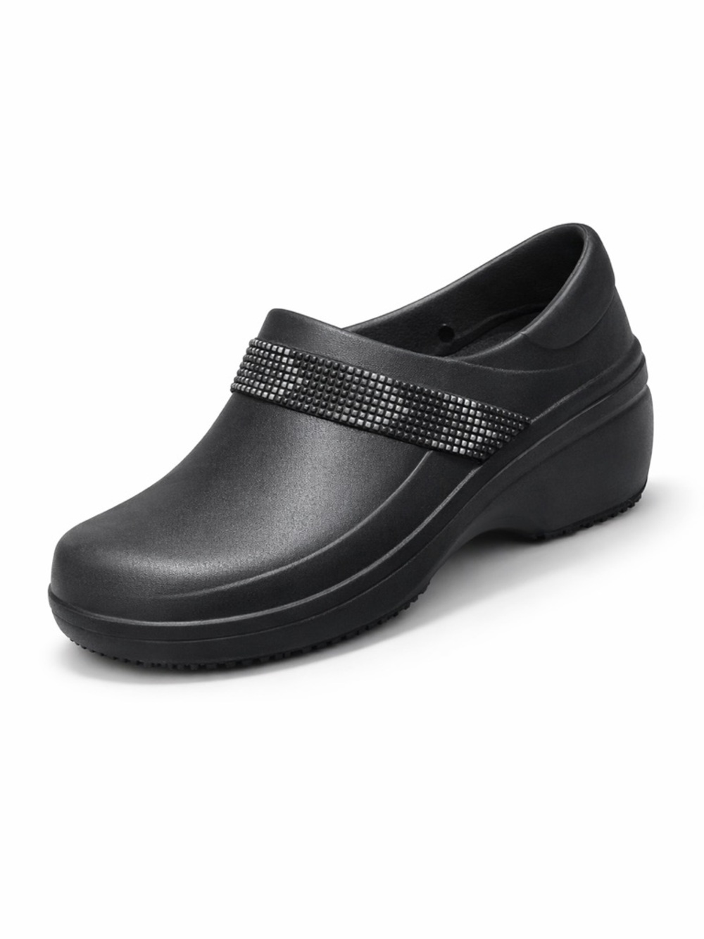CROCS Women's Black Slip-On Clog with Studded Strap